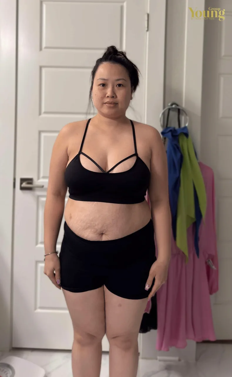 Chị Christina Nguyen trước và sau khi giảm 40 pound, ảnh trước